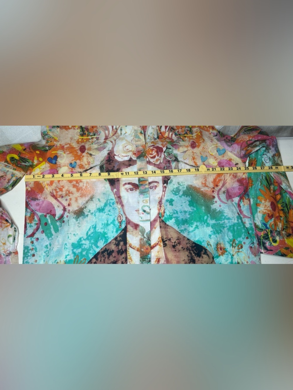 The Nu Vintage Art To Wear Art Deco Multicolored Boho Oversized Top Size M - Picture 10 of 12